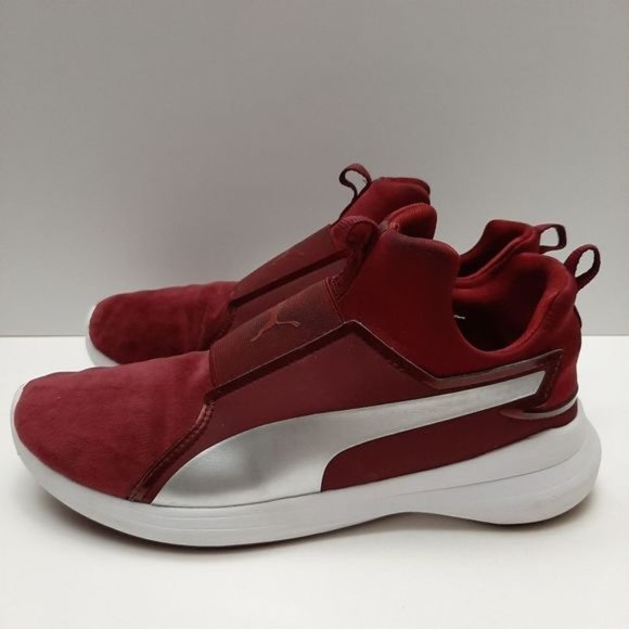 PUMA Rebel Mid-Top Slip-On Sneakers Shoes Burgundy Red Sz 9 - Picture 8 of 16